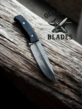 Handmade Damascus Knife with Black Micarta Handle – 10 Inch