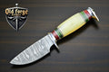 Boker Damascus Hunting Knives – Handmade Bone Handle Knife