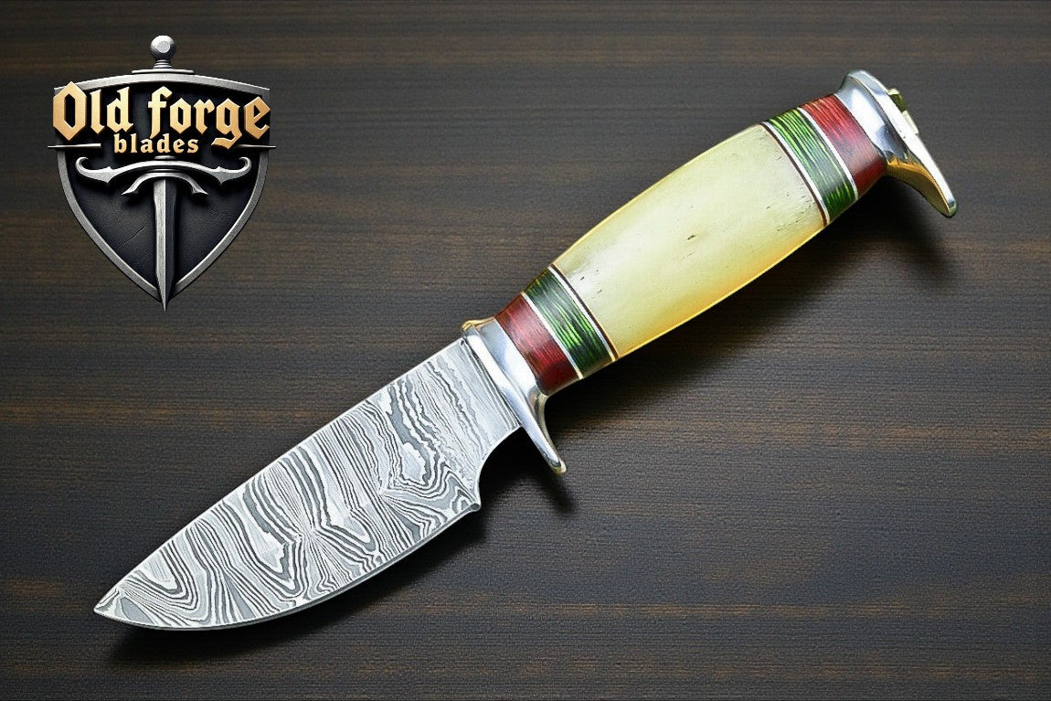 Boker Damascus Hunting Knives – Handmade Bone Handle Knife