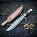 Titan Guard 16” Bowie Knife – Handmade Damascus Steel Blade with Epoxy Resin Handle