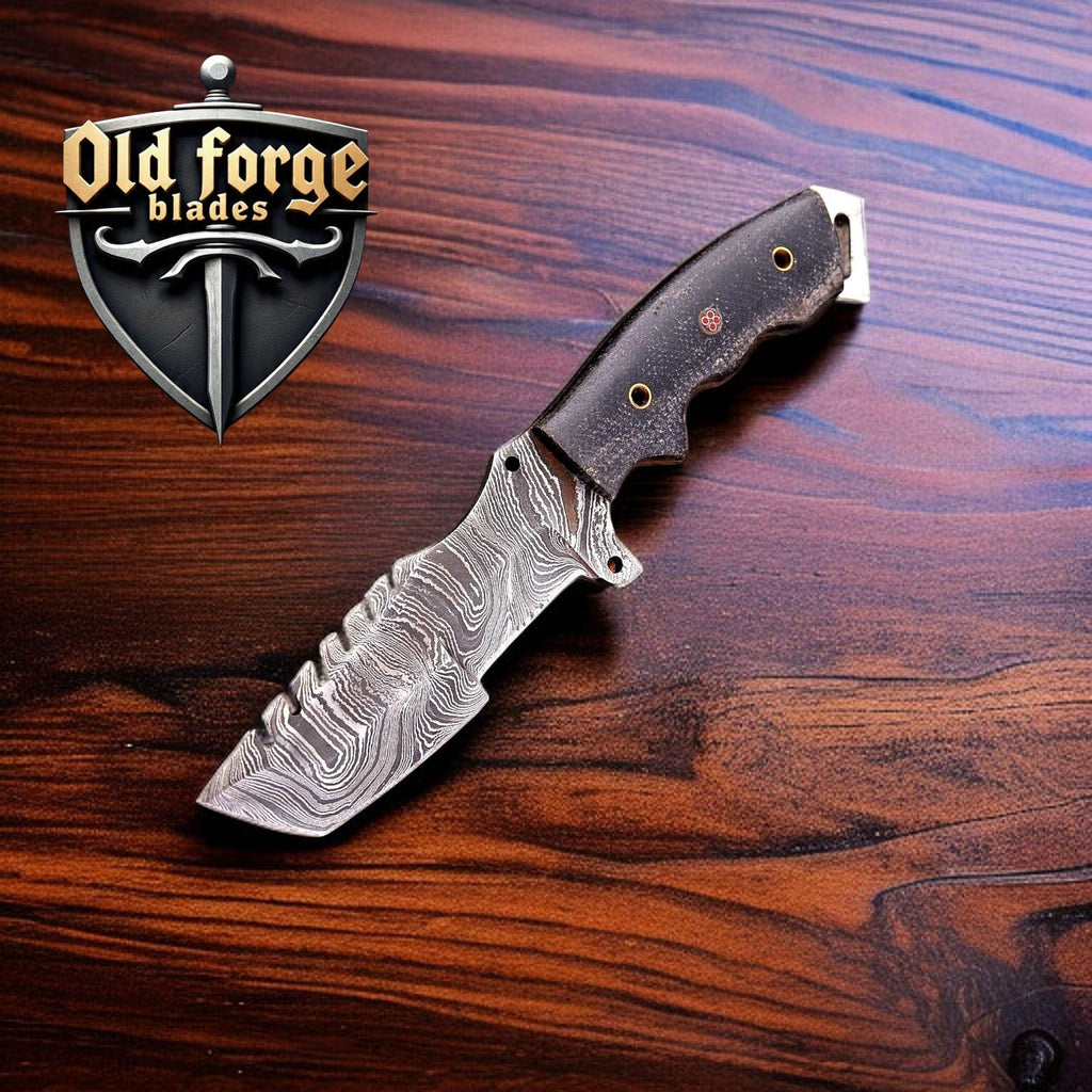 Handmade Damascus Tanto Hunting Knife | Micarta Handle