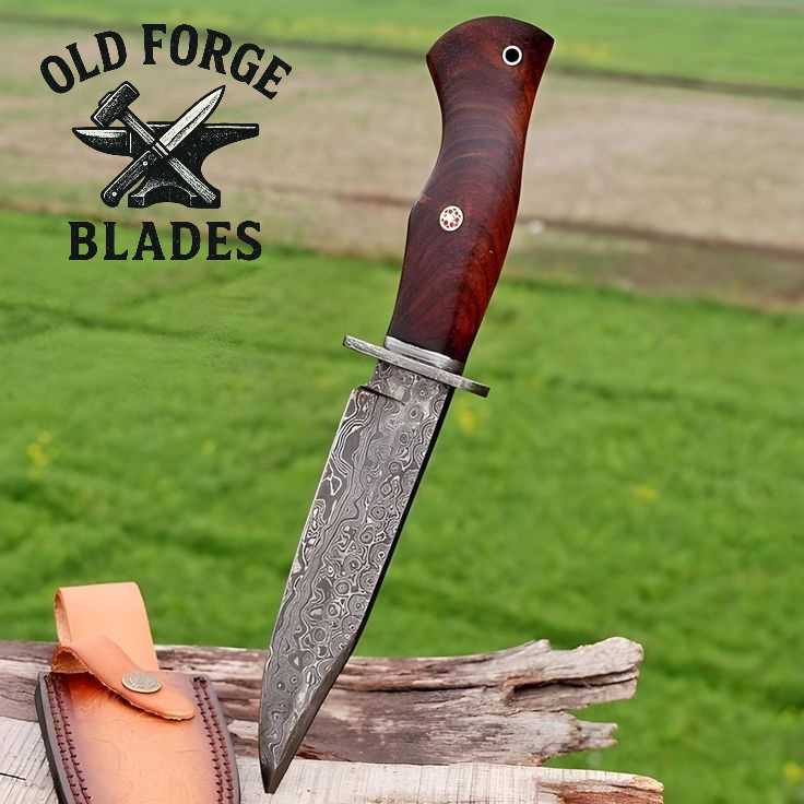 Damascus Knives Handmade – Rosewood Handle Hunting Knife