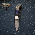 Handmade Damascus Steel Pocket Knife – Pakkawood Handle EDC