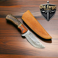 Handmade Damascus Steel Hunting Knives with Wooden Handle