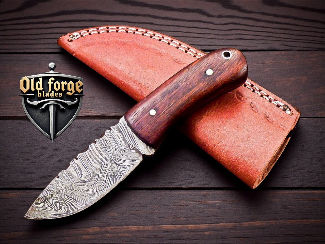 American Made Damascus Hunting Knives – Custom Handmade Skinning Knife