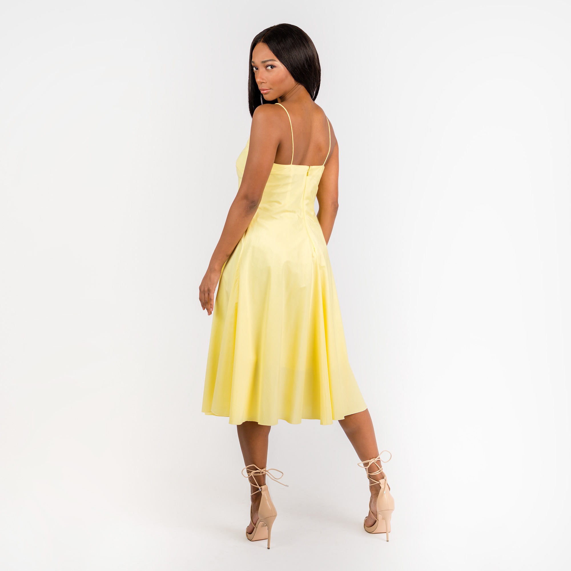 CN7203 Spaguetti Strap Flared Dress