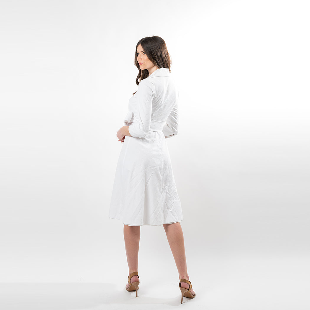 Button Down Fit & Flare Shirt Dress