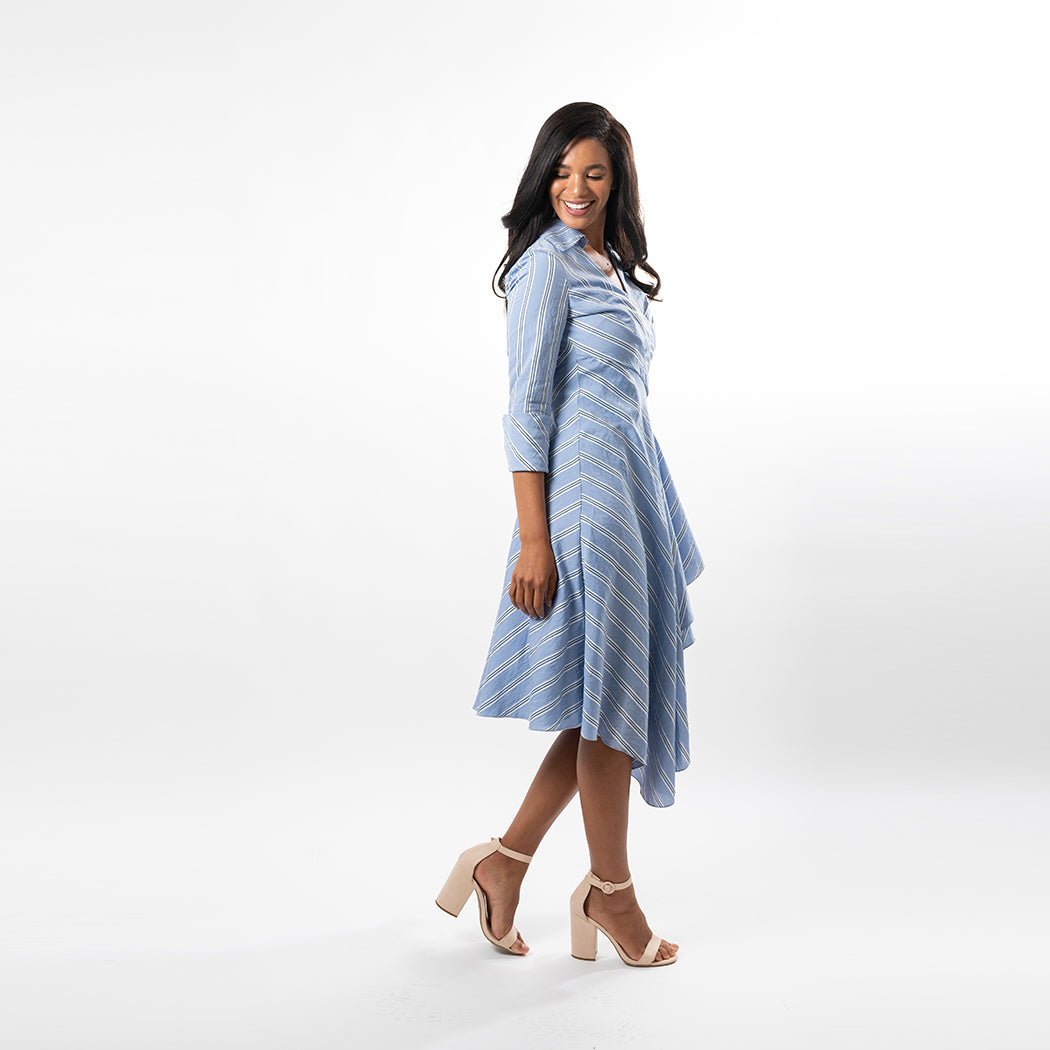 Asymmetric Hem Fit & Flare Midi