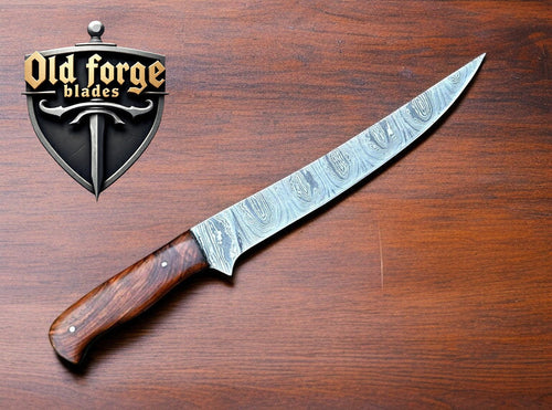 13” Damascus Fillet Knife – Rosewood Handle