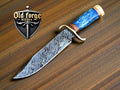 Frontier Elite Bowie – Damascus Knives Handmade USA with Resin & Wood Handle