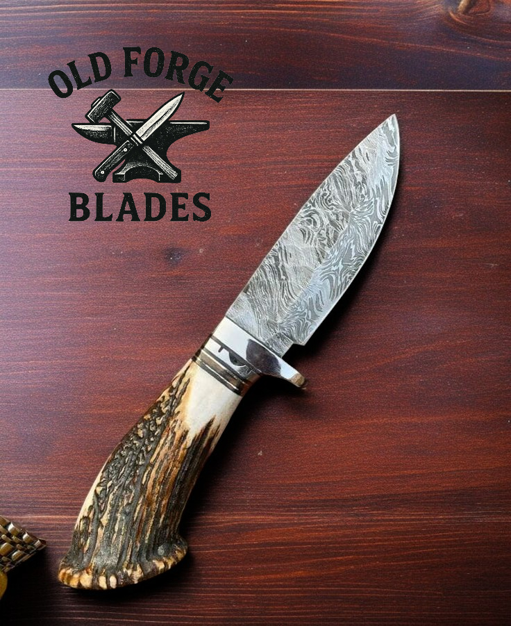 True Damascus Steel Hunting Knife – Handmade