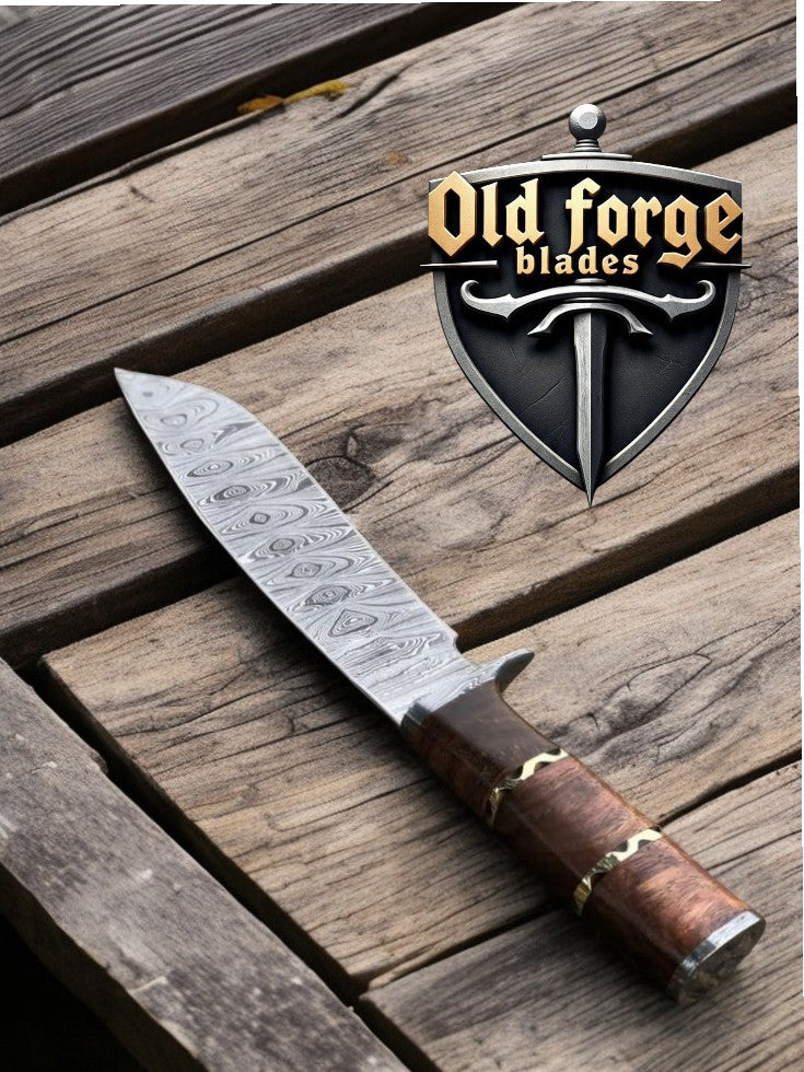 Premium Damascus Bowie Knife – Hunting Knives Made in USA