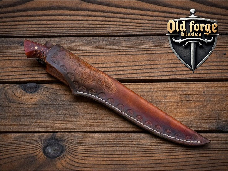 Black Resin 13” Damascus Fillet Knife – Handmade