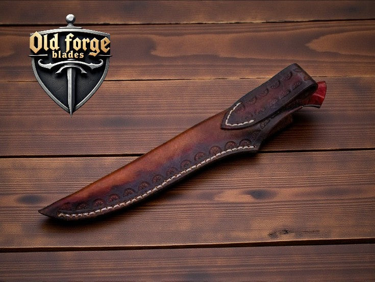Black Resin 13” Damascus Fillet Knife – Handmade