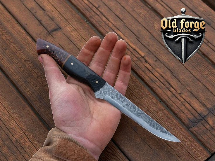 Black Resin 13” Damascus Fillet Knife – Handmade