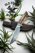 Hand-Forged Damascus Steel Knife Blades Fixed Hunting Knife