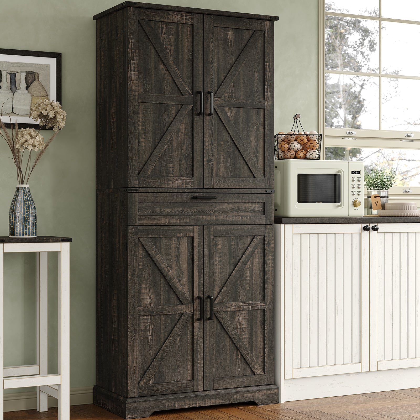 72'' Tall Kitchen Storage Pantry Cabinet - Vektaya