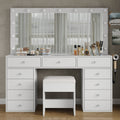 11-Drawer LED Mirror Vanity Desk - Vektaya